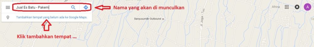 Nama yang akan di muncukan - Google Maps