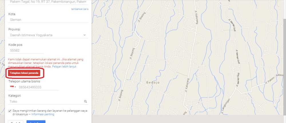 Tetapkan Lokasi penanda - Google Maps